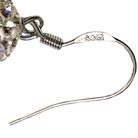 925 Silver White Austrian Crystal Earrings NWT - Picture 4 of 6